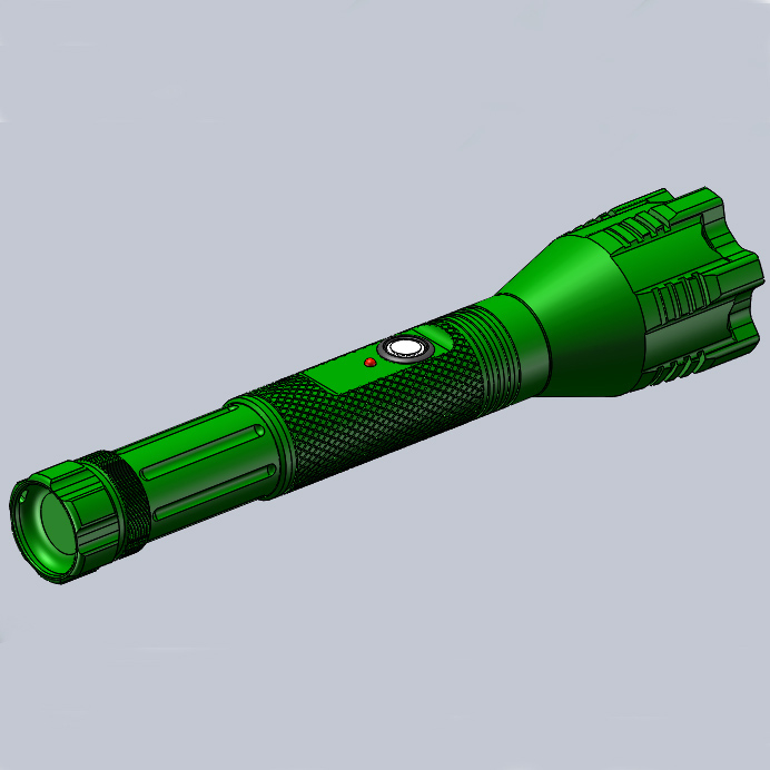 Handheld Parallel Beam Green LED Illuminator with Green Laser Pointer for Dark Area Lighting
