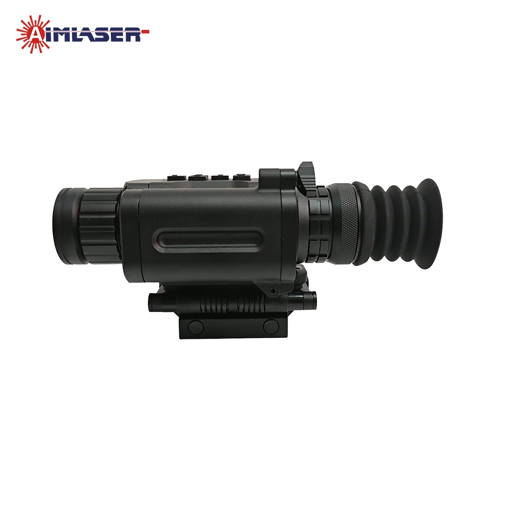 Infrared Thermal Imaging Monocular Scope Rail Mounted with Laser Rangefinding 24Hours Night Vision Outdoor Hunting