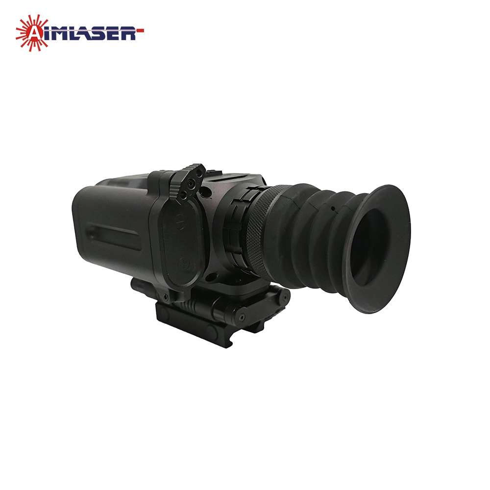 Infrared Thermal Imaging Monocular Scope Rail Mounted with Laser Rangefinding 24Hours Night Vision Outdoor Hunting