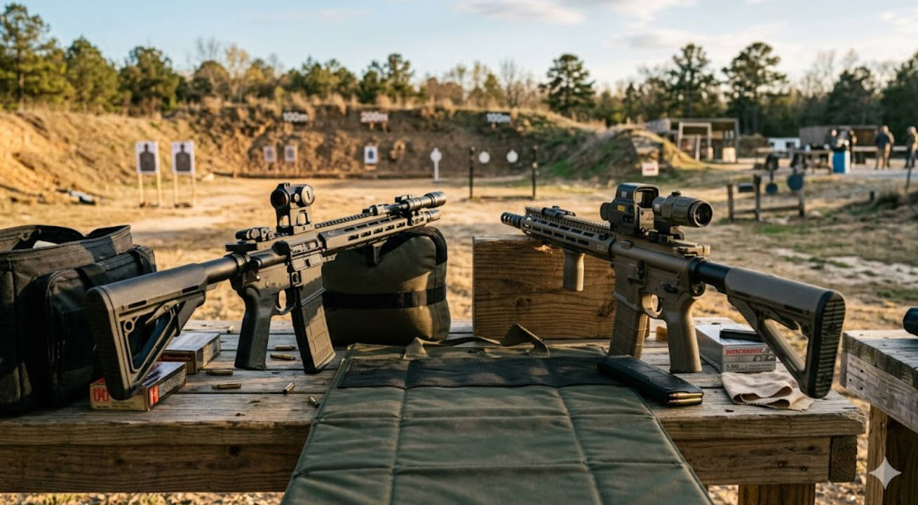 Modern Rifles With Red Dot And Holographic Sight.jpg