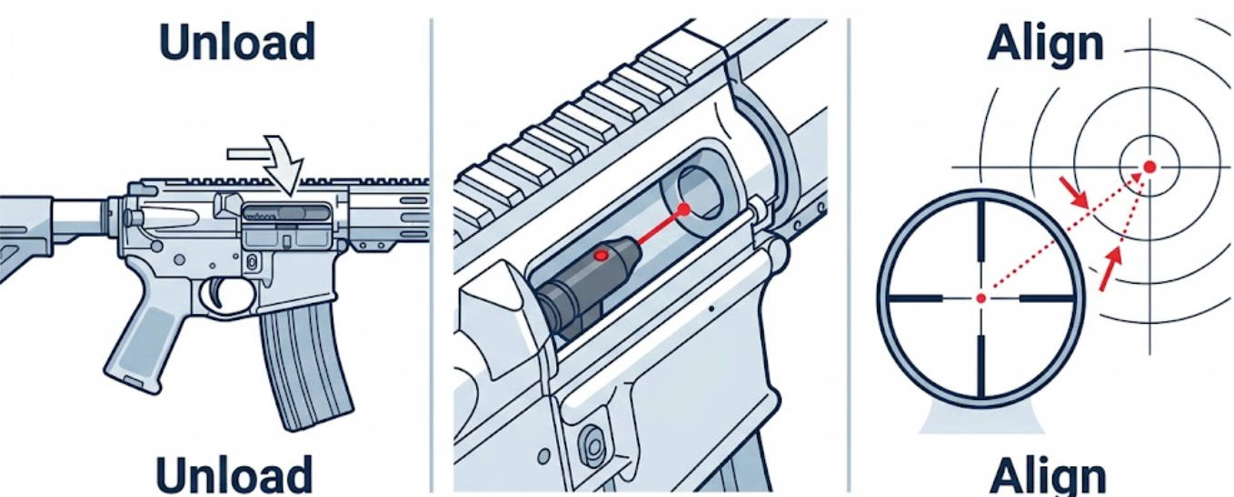 223 Laser Bore Sight Setup Process