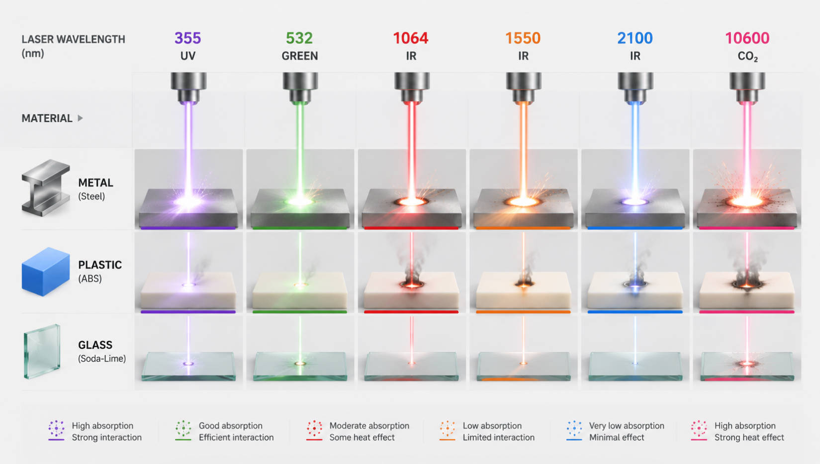 Wavelength And Material Interaction