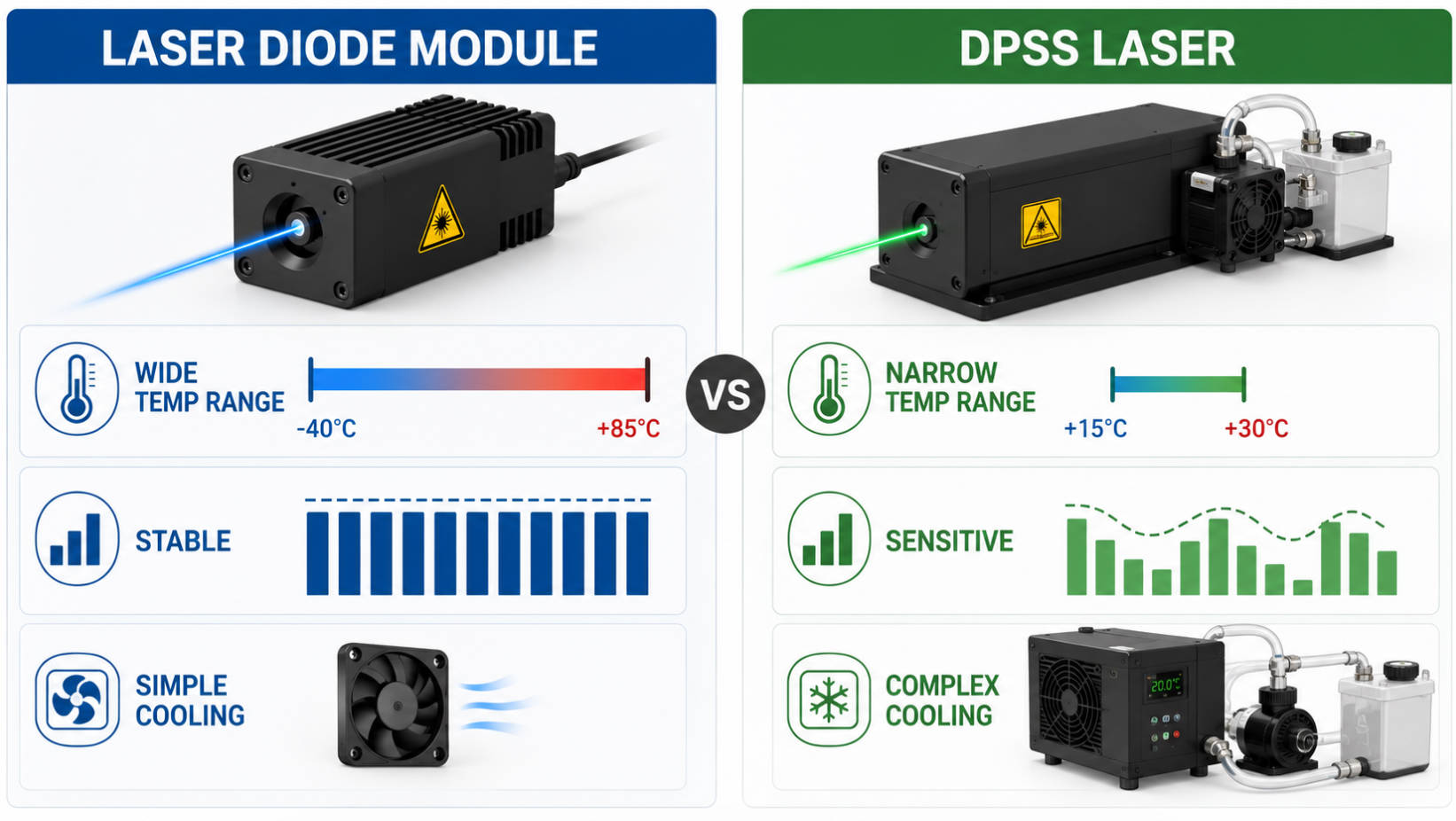 Laser Diode Module vs DPSS Laser: Which Handles Temperature Fluctuations Better?