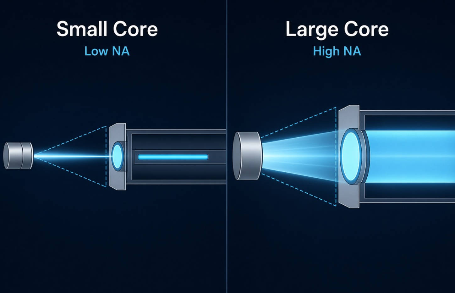 Numerical Aperture And Core Diameter Comparison