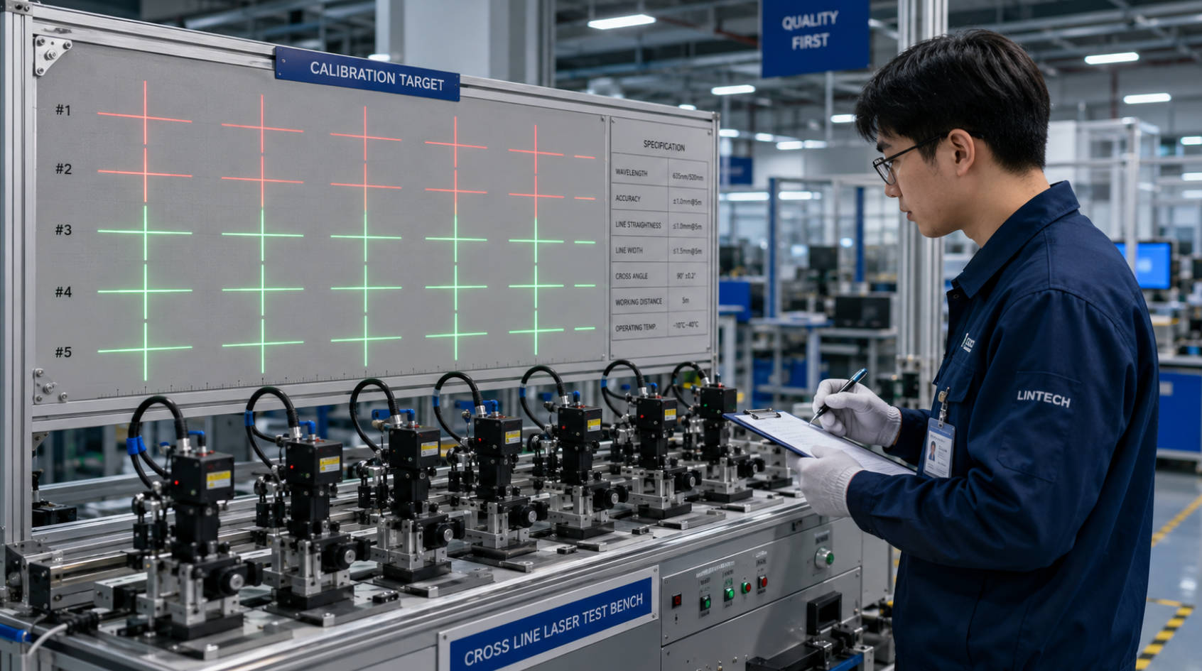 Factory Testing Cross Line Lasers.jpg