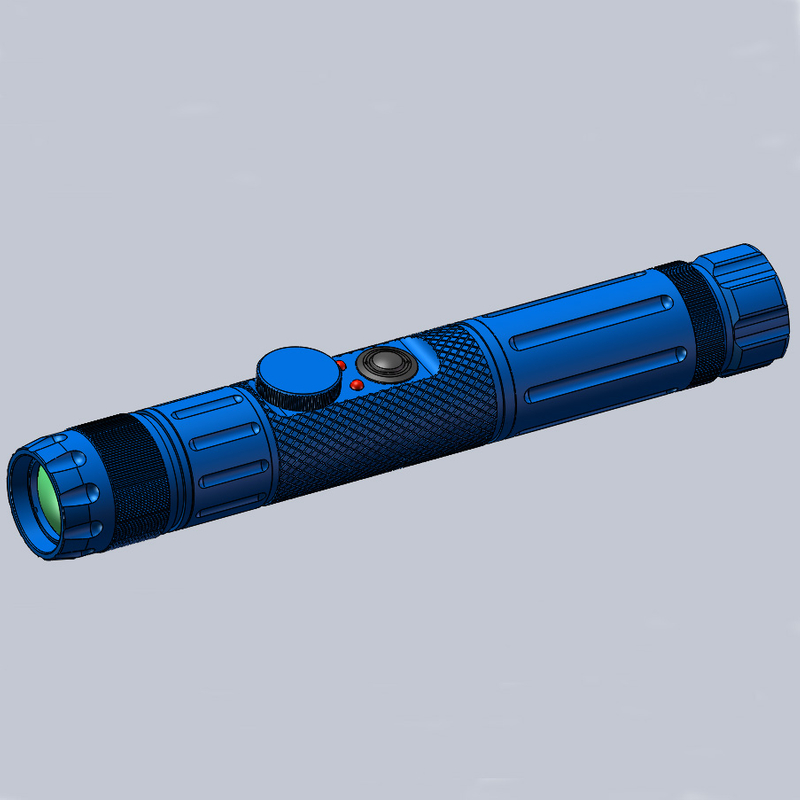Military Defense Rail Mounted Focus Adjustable Blue LED Illuminator Tactical Laser Flashlight Designator