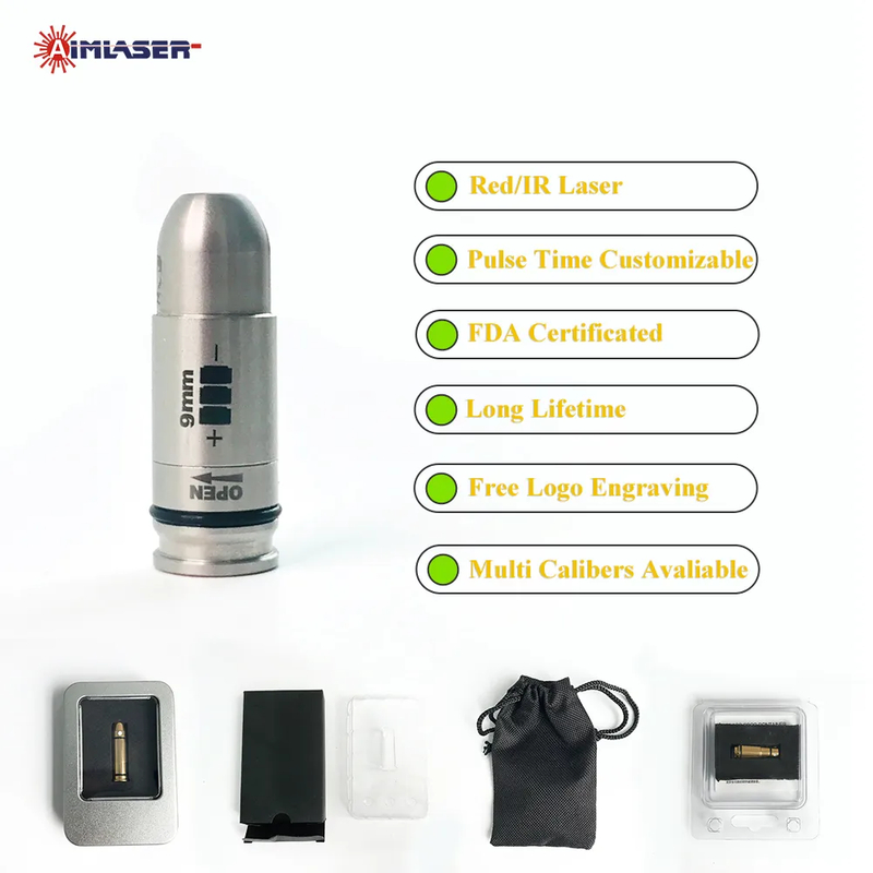 IR 9mm Laser Training Cartridge for Dry Fire Practice System Compatible with Laser Targets & Apps