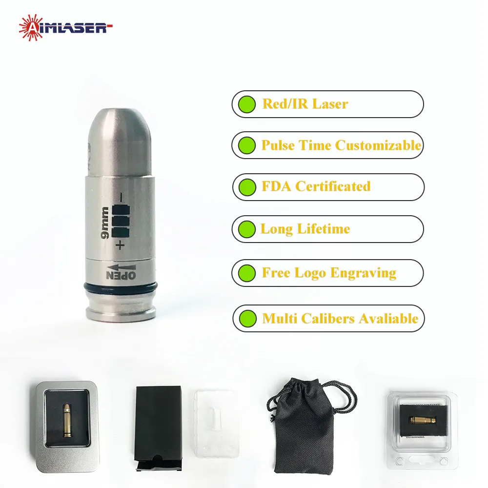 IR 9mm Laser Training Cartridge for Dry Fire Practice System Compatible with Laser Targets & Apps