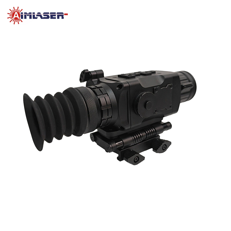 Infrared Thermal Imaging Monocular Scope Rail Mounted with Laser Rangefinding 24Hours Night Vision Outdoor Hunting